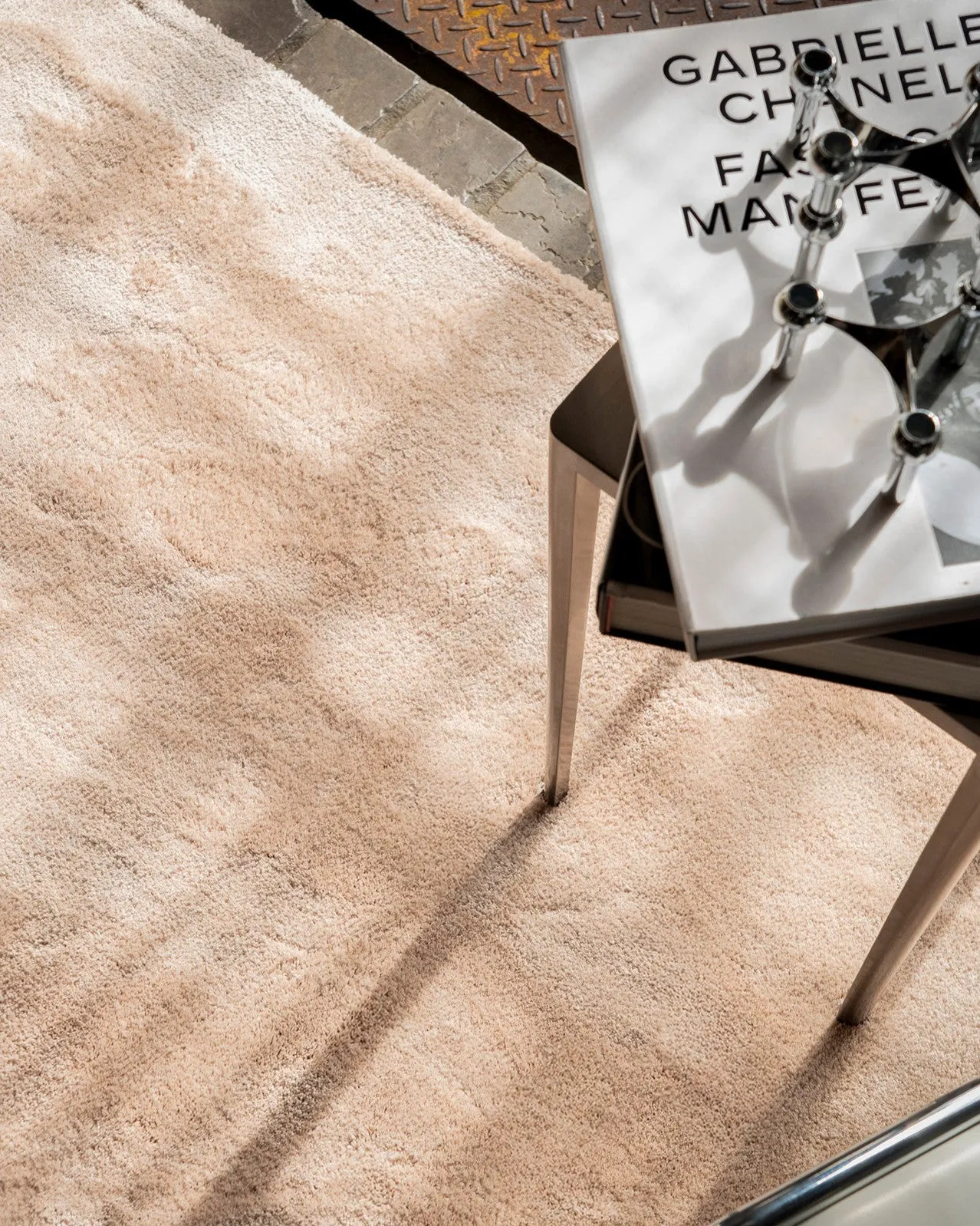 Chiara Neutral Beige Shag Rug