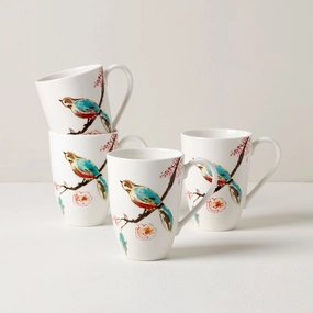 Chirp Mugs - Set of 4glass cups ,personalized mugs 