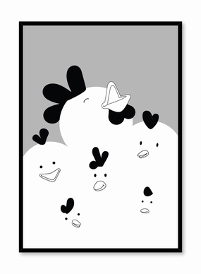 Chirpy Chicks in Black, Posterpop culture themed posters
