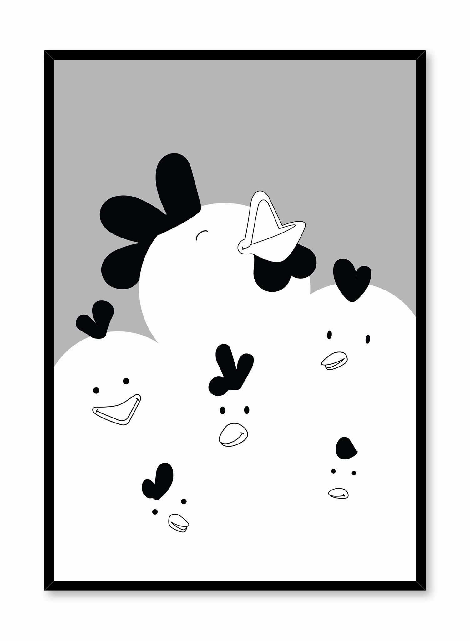 Chirpy Chicks in Black, Posterpop culture themed posters