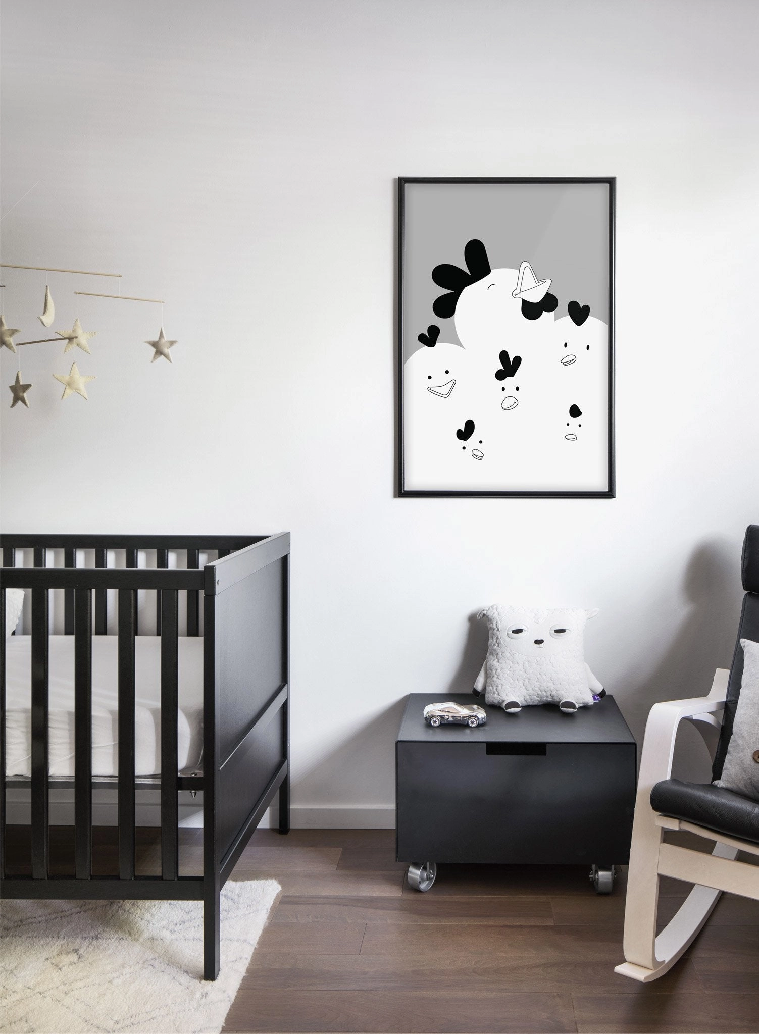 Chirpy Chicks in Black, Poster