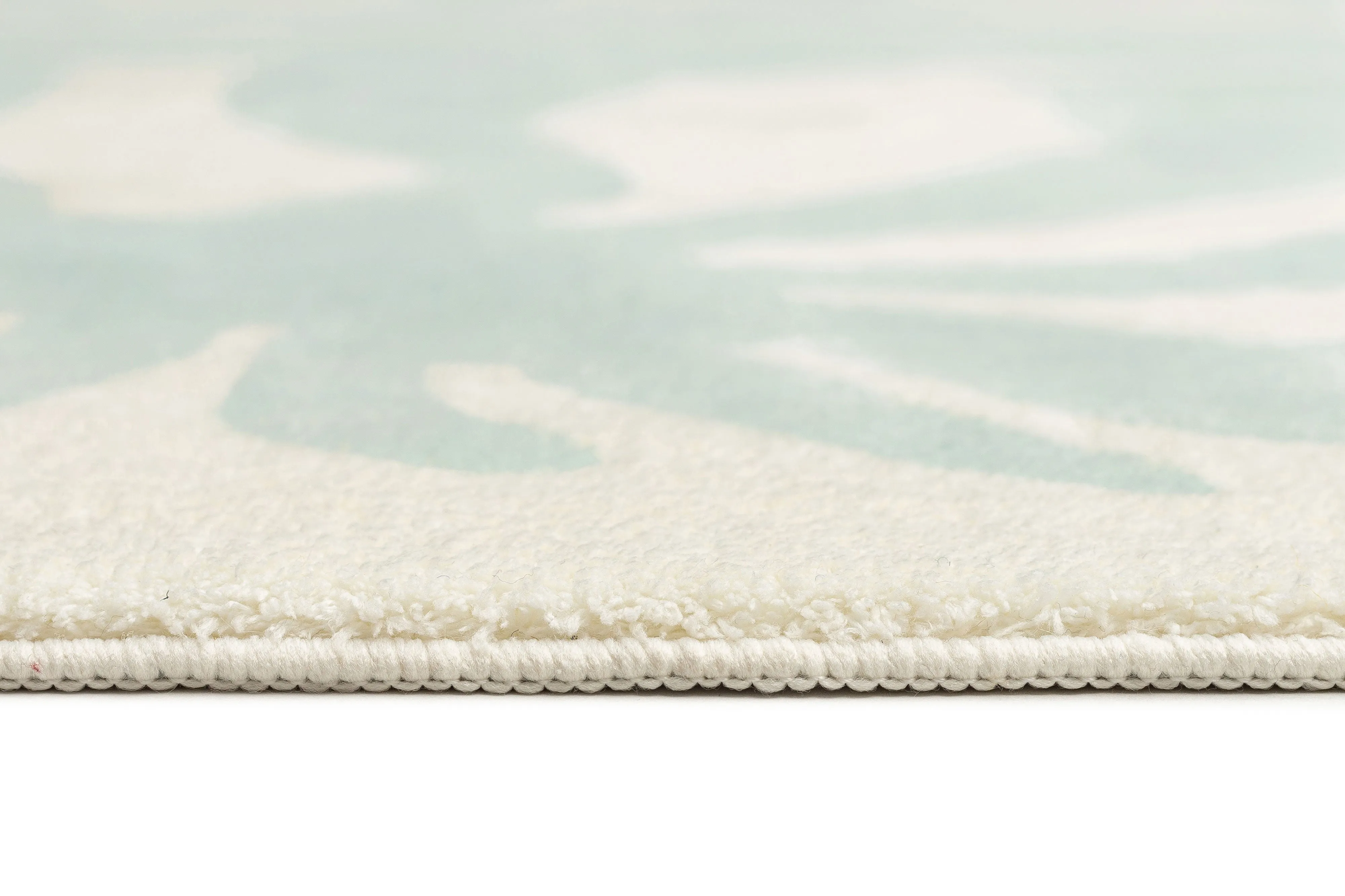 Cindy Blue Waves and Palms Washable Rug
