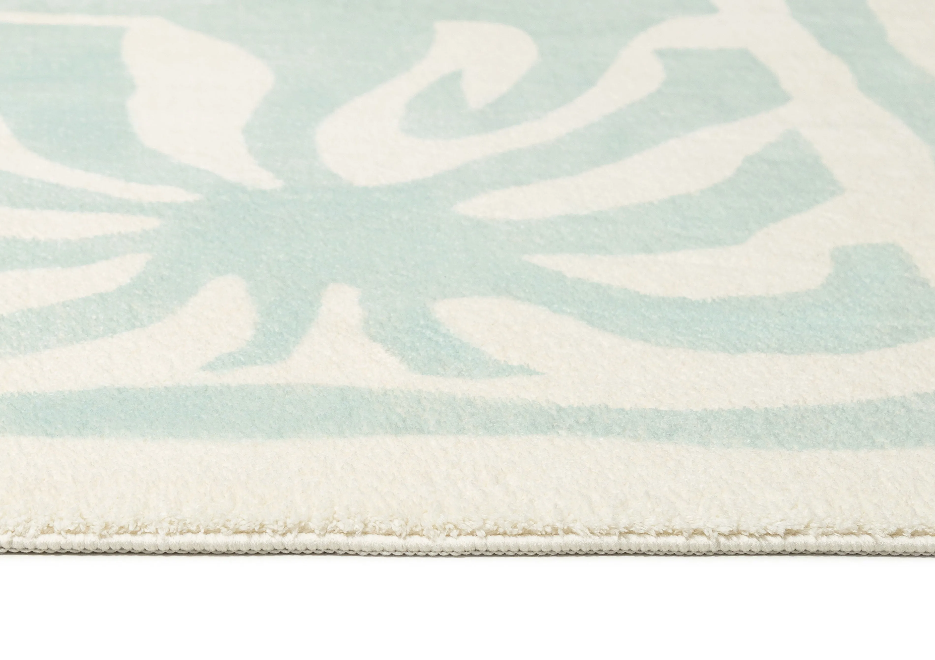 Cindy Blue Waves and Palms Washable Rug