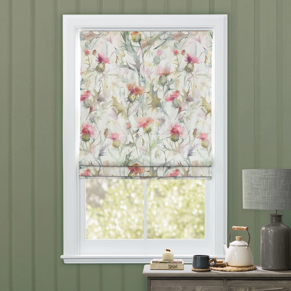 Cirsium Printed Cotton Made to Measure Roman Blinds Russet