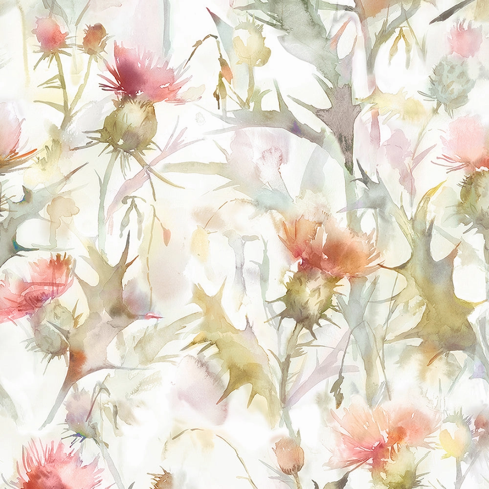 Cirsium Printed Cotton Made to Measure Roman Blinds Russet