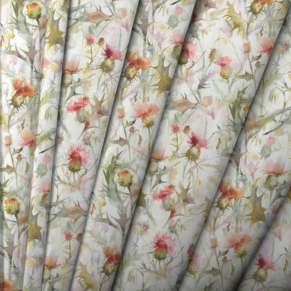 Cirsium Printed Cotton Made to Measure Roman Blinds Russet