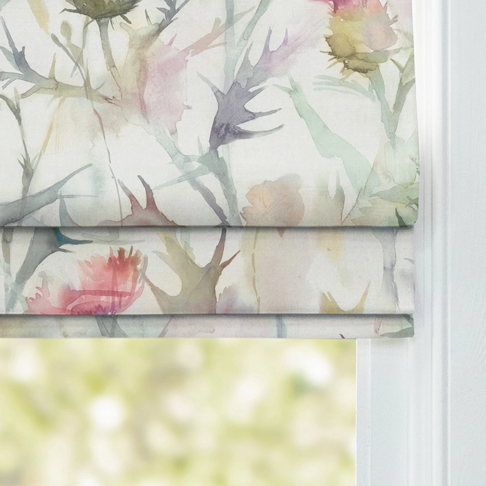 Cirsium Printed Cotton Made to Measure Roman Blinds Russet