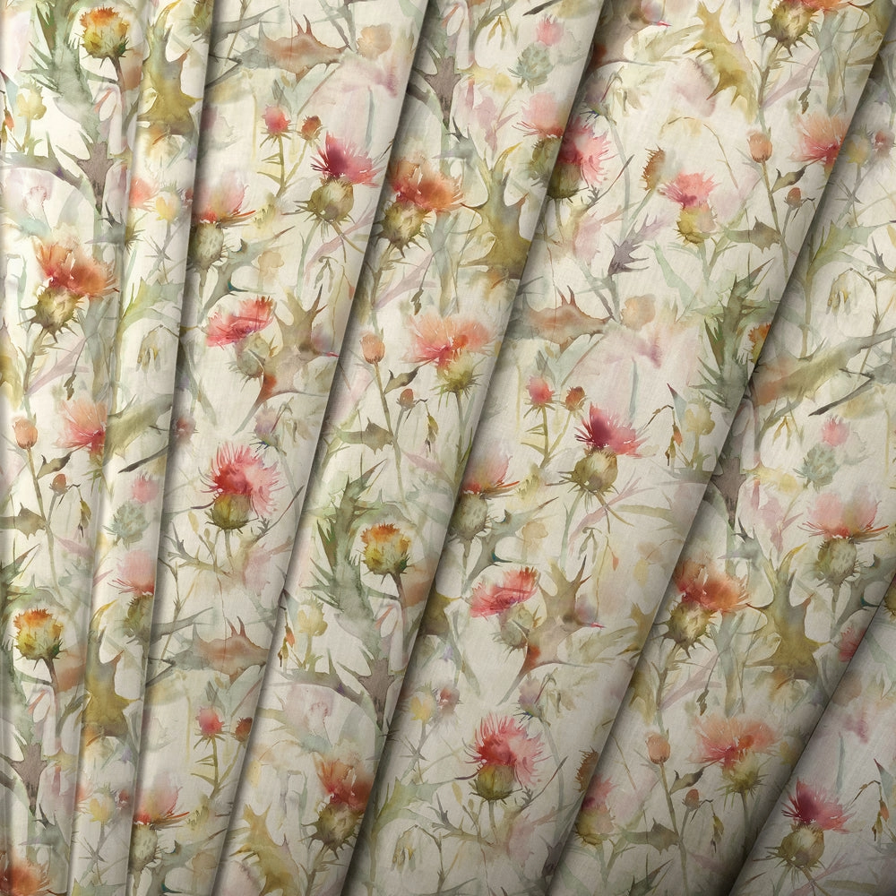 Cirsium Printed Made to Measure Curtains Russett