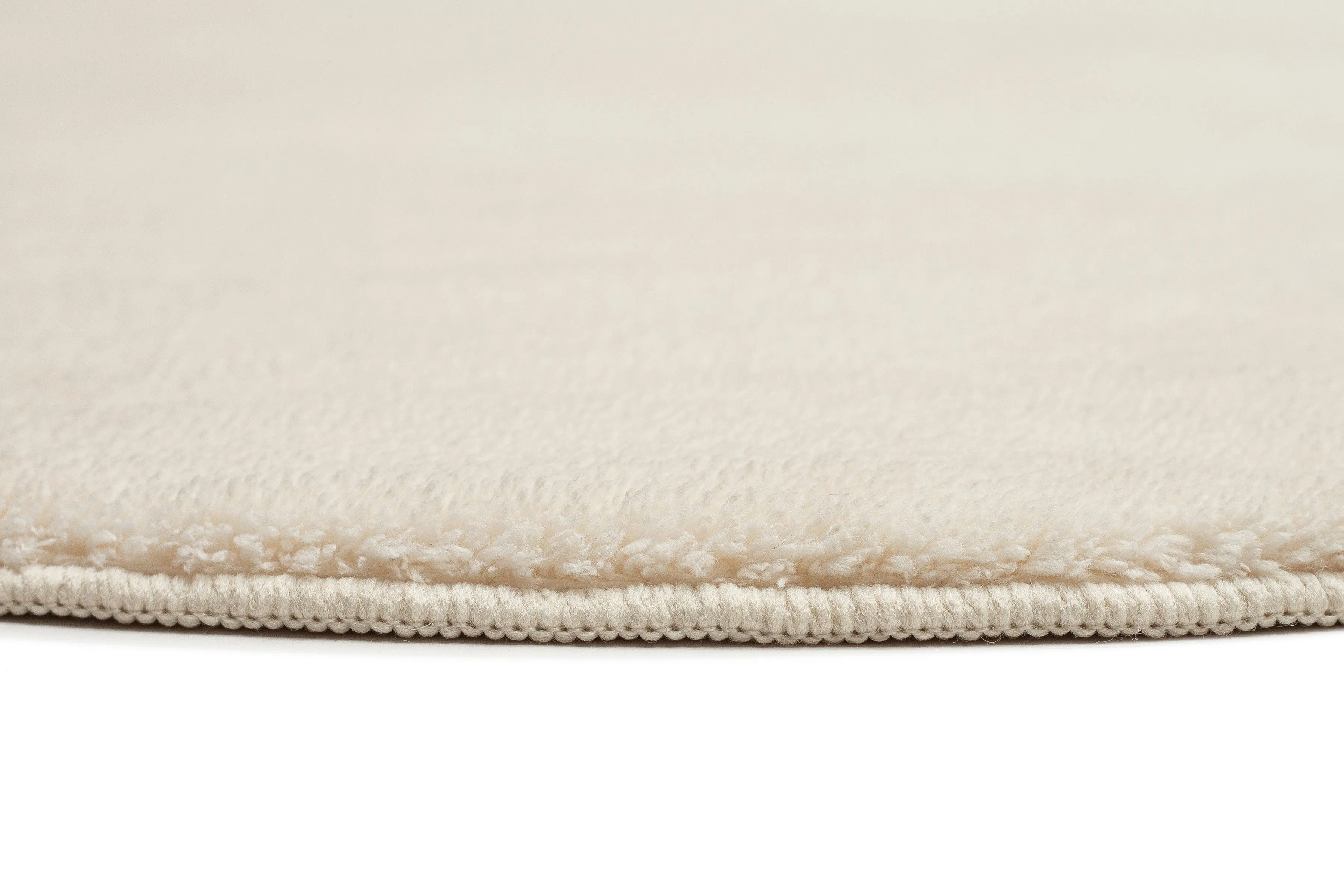 Clara Neutral Cream Irregular Round Washable Rug