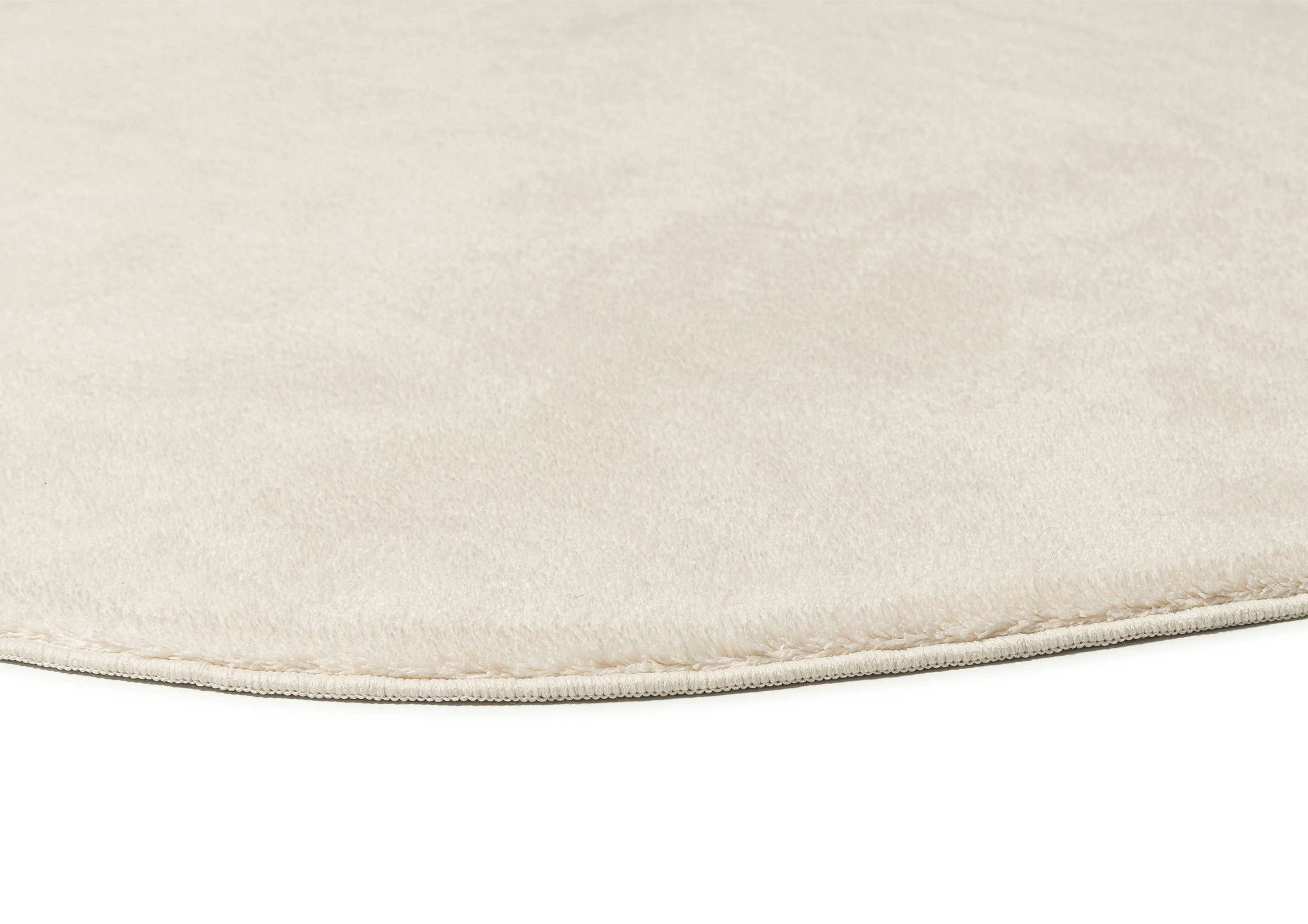 Clara Neutral Cream Irregular Round Washable Rug