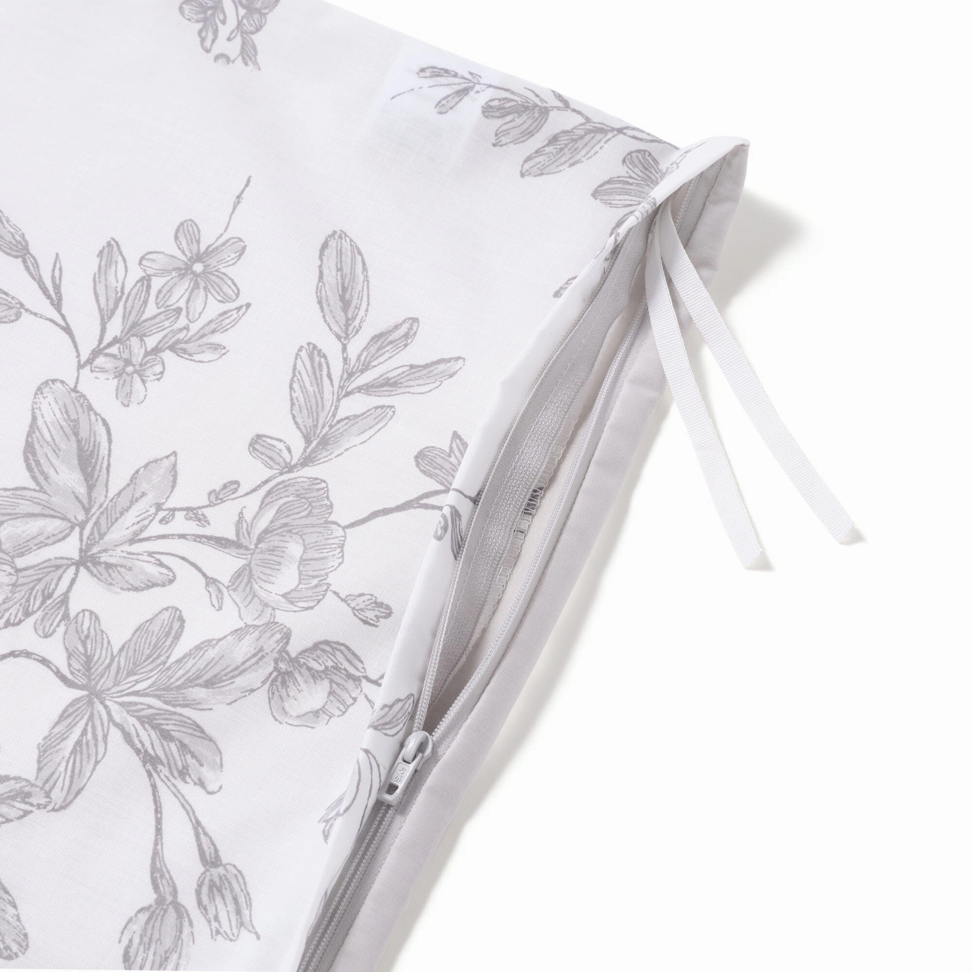 Classic Flower Comforter Case Double Gray