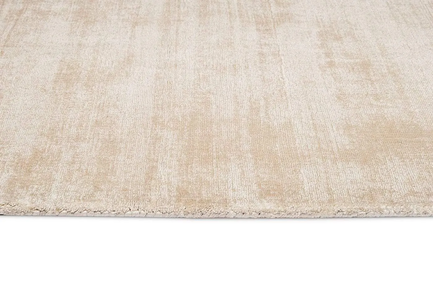 Claude Beige and Ivory Distressed Viscose Rug