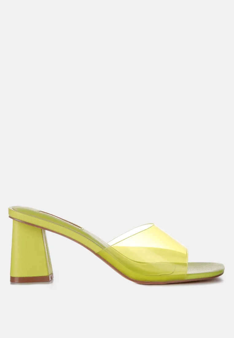 clear flirt clear strap slip on heels sandals London Rag