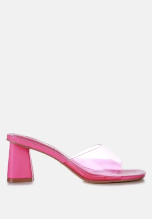 clear flirt clear strap slip on heels sandals London Rag