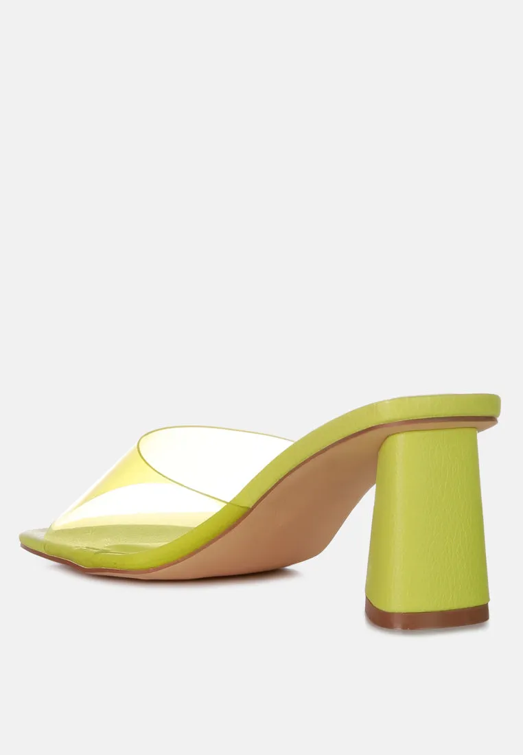 clear flirt clear strap slip on heels sandals London Rag