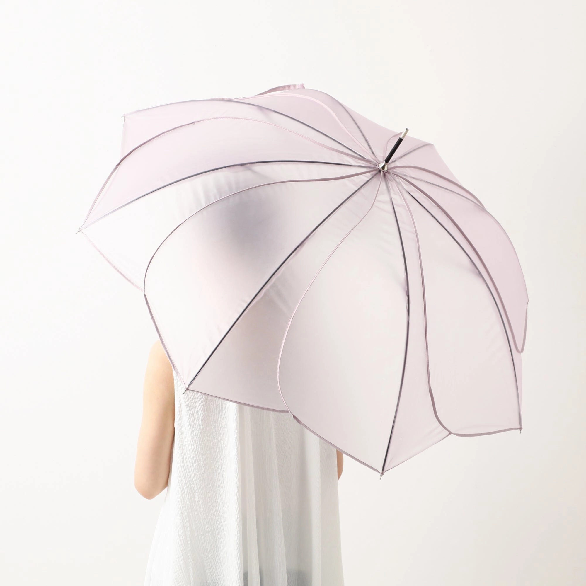 Clear Umbrella Powdery Flora Long Umbrella Lavender