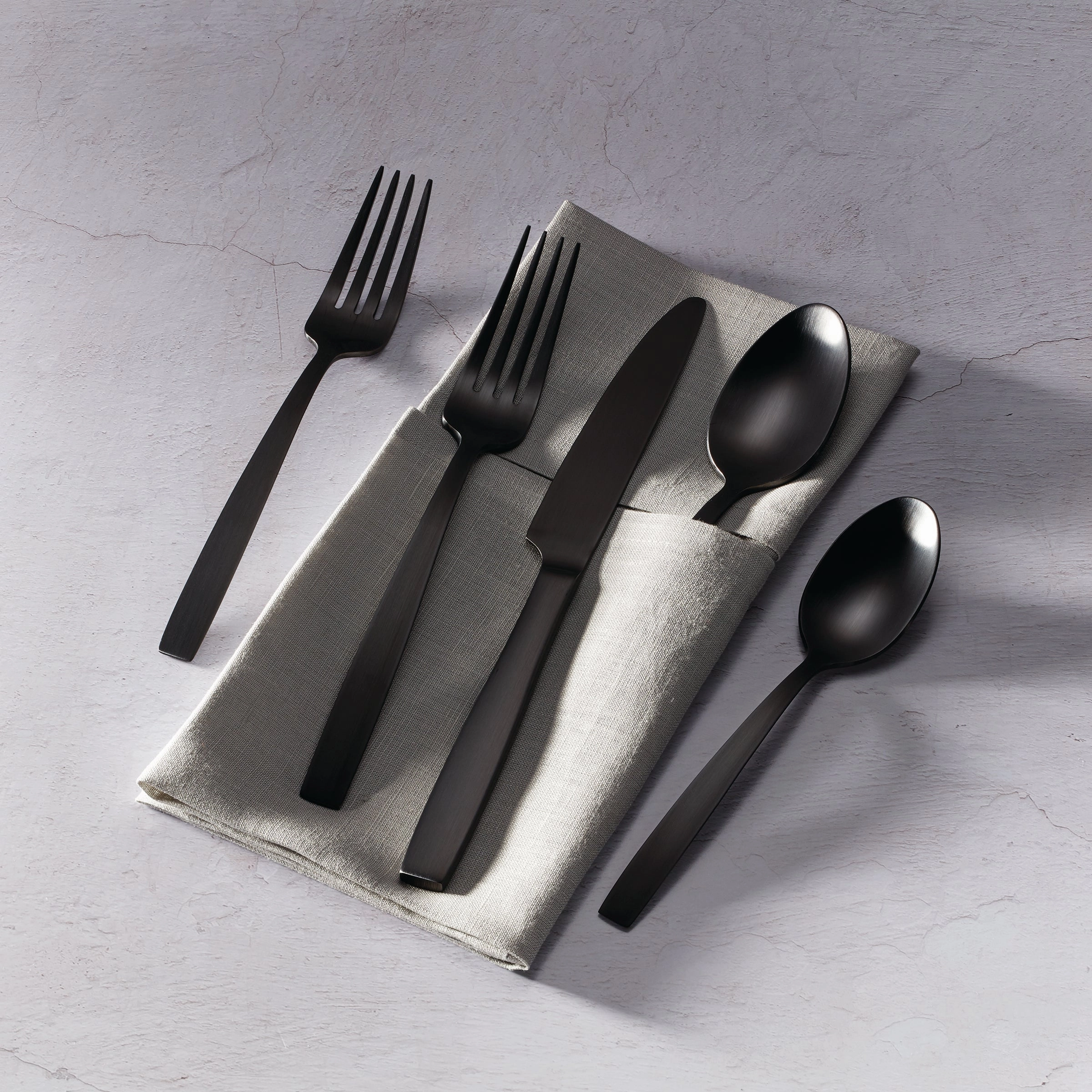 Clearview Black Satin 20 Piece Flatware Set