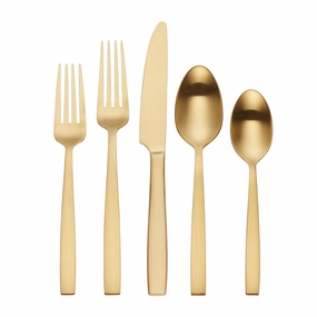 Clearview Gold Satin 20 Piece Flatware Seteco-friendly bamboo fiber tableware set 