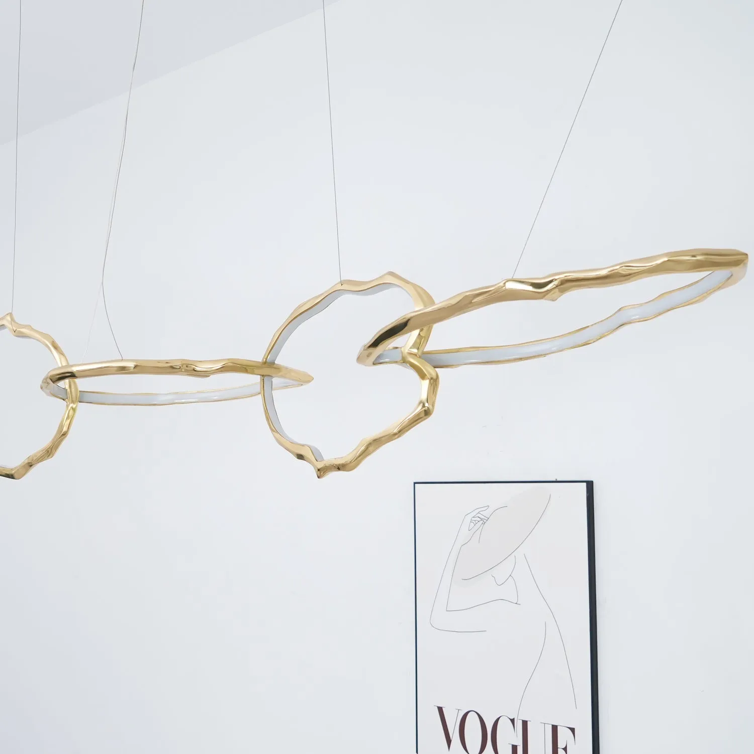 Cloud Rings Series Brass Chandelier