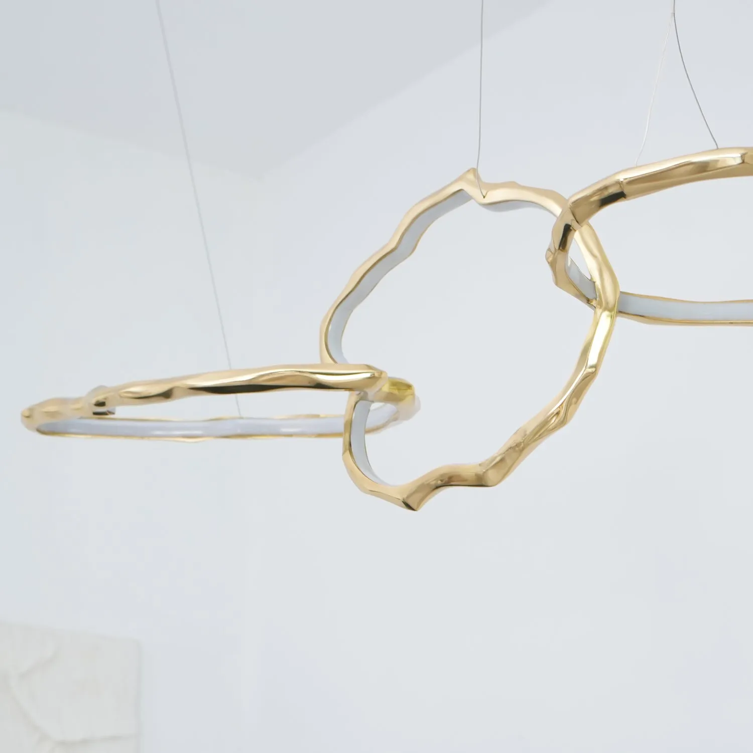 Cloud Rings Series Brass Chandelier