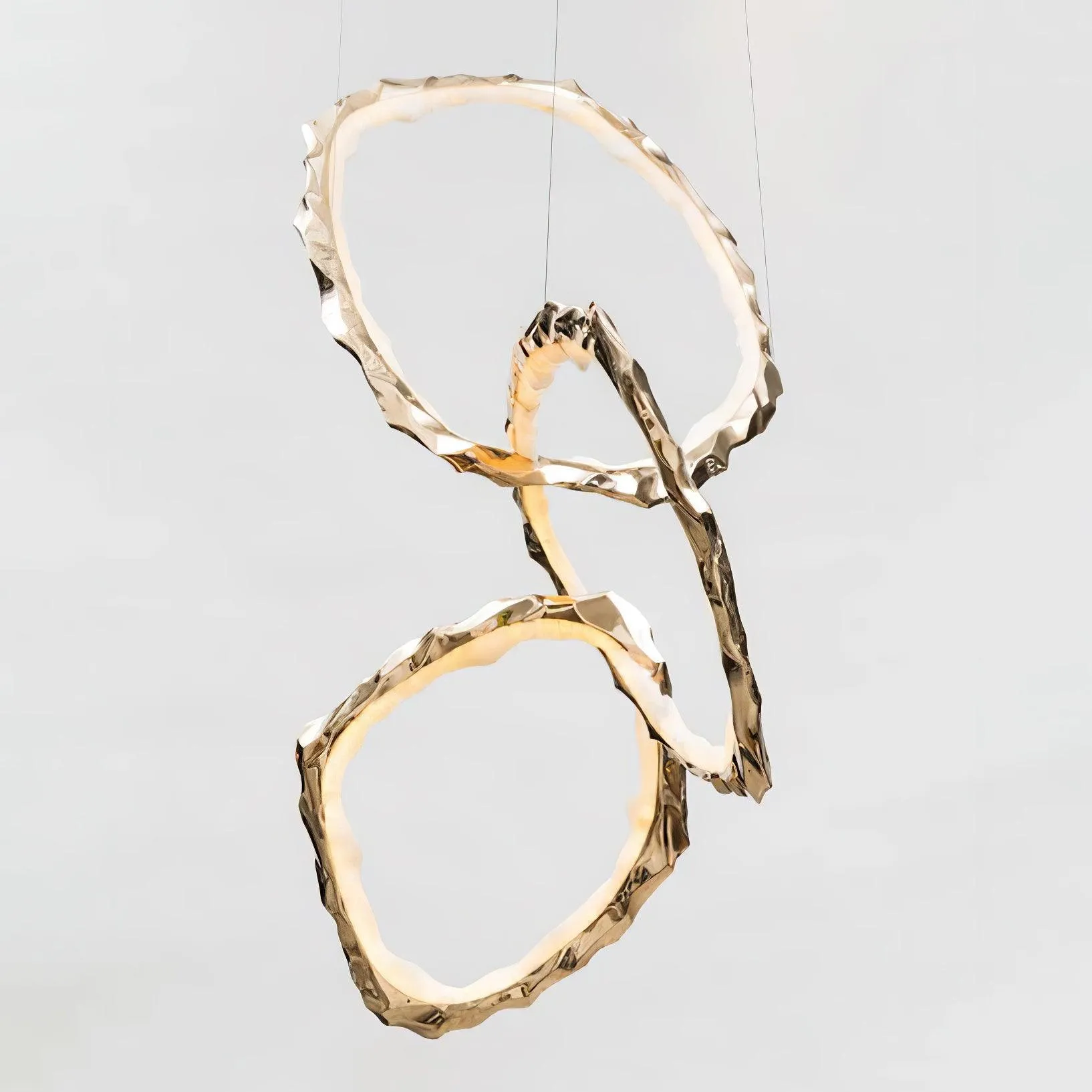 Cloud Rings Series Brass Chandelier