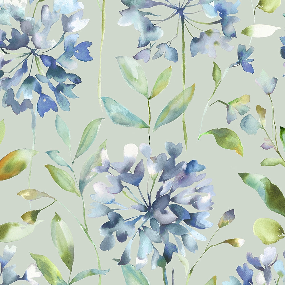 Clovelly Printed Cotton Made to Measure Roman Blinds Bluebell