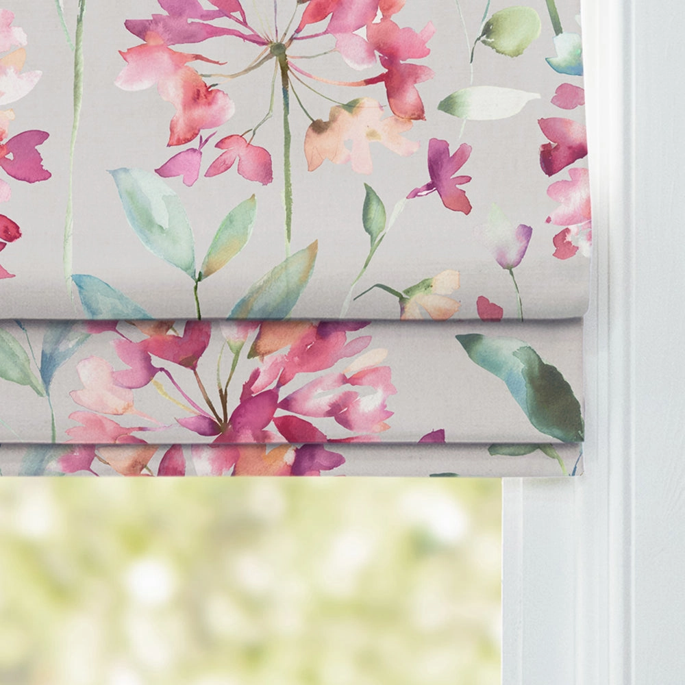 Clovelly Printed Cotton Made to Measure Roman Blinds Russett
