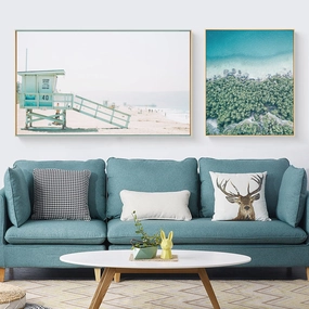 Coastal Wall Art With Frame - Matching Set of 2nordic style wall decor
