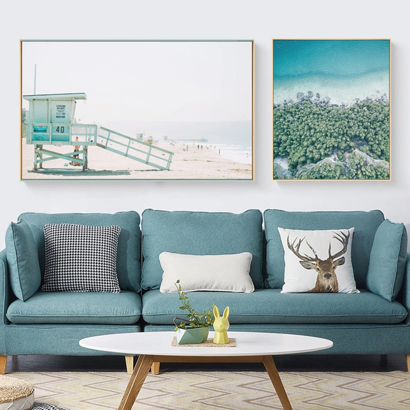 Coastal Wall Art With Frame - Matching Set of 2nordic style wall decor