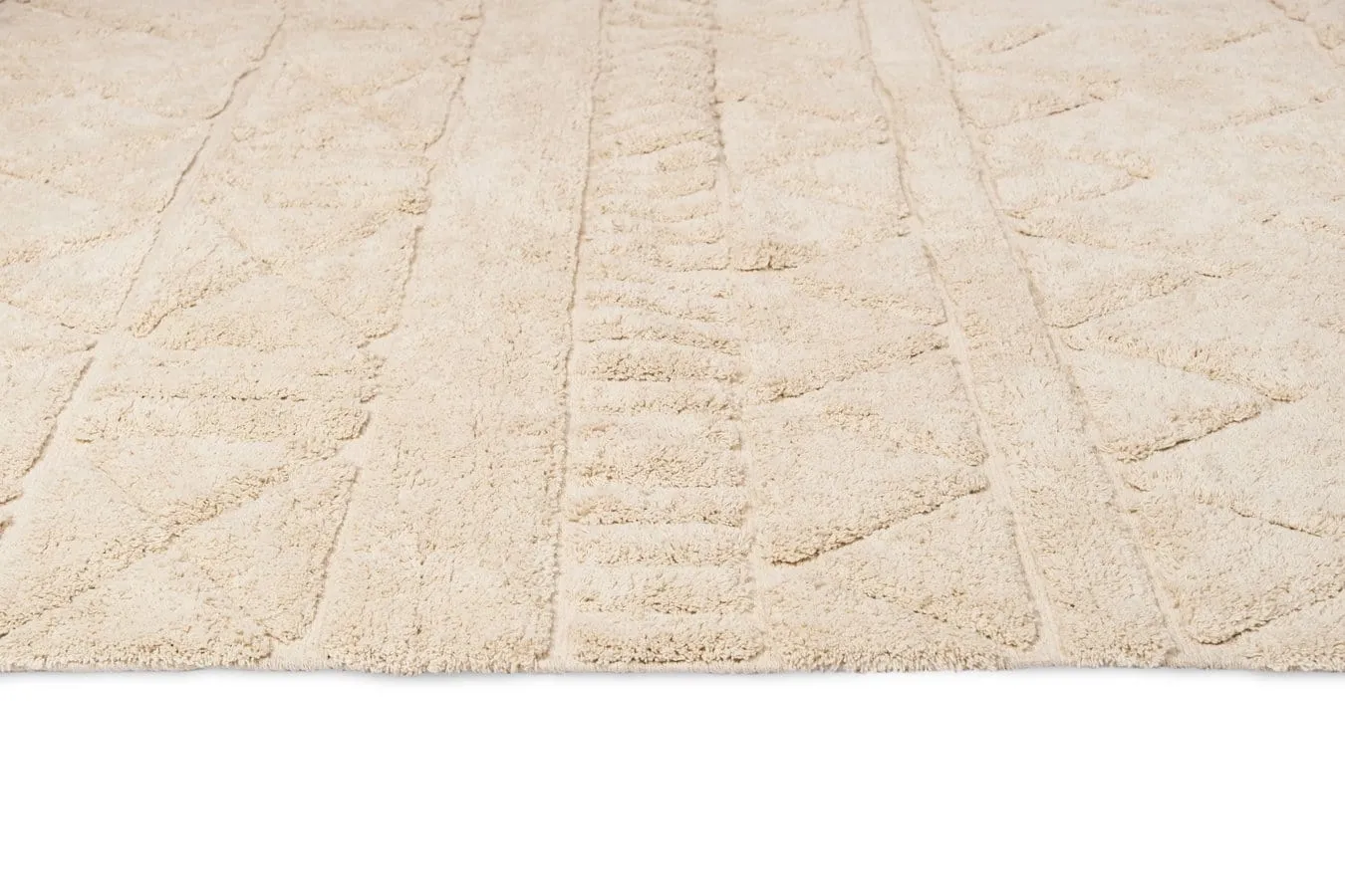 Coco Ivory Tribal Textured Washable Shag Rug
