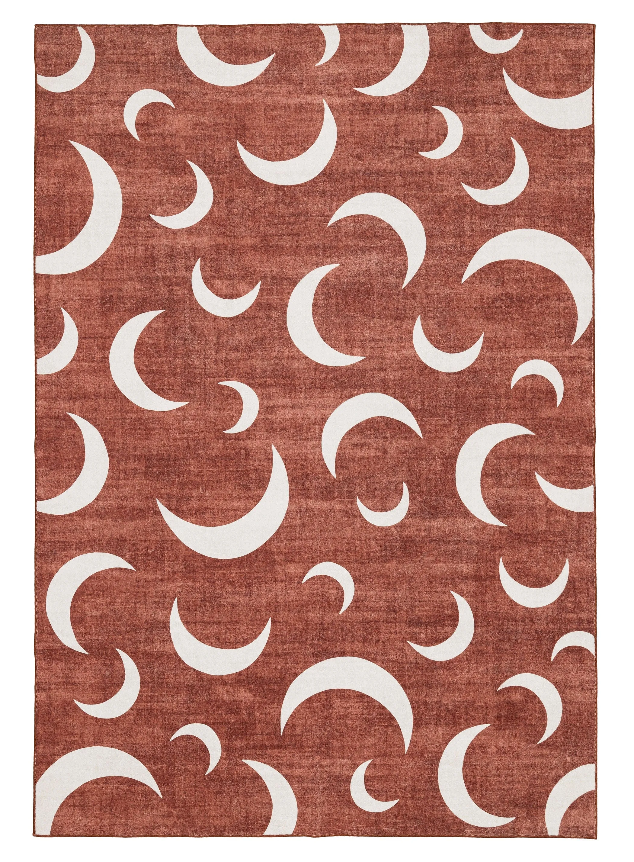 Collana Brown Terracotta Moon Washable Rugmodern color block patchwork rug