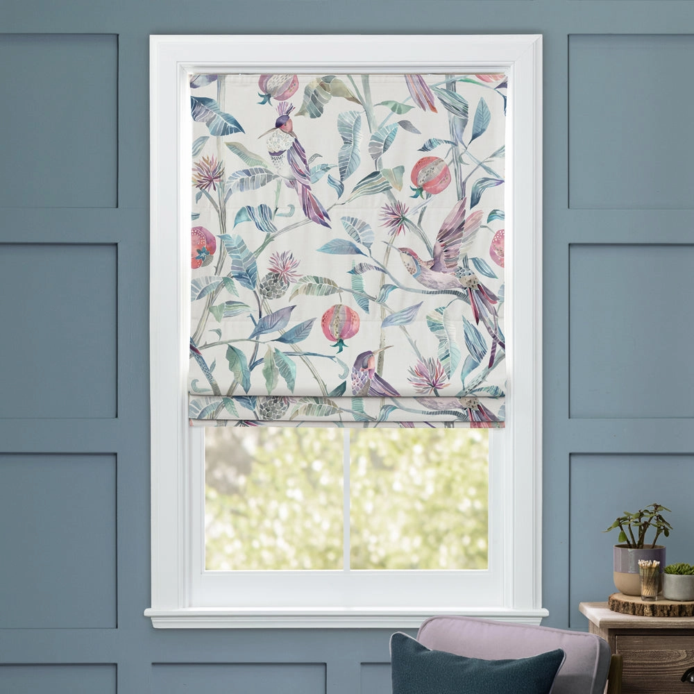 Colyford Printed Cotton Made to Measure Roman Blinds Loganberry