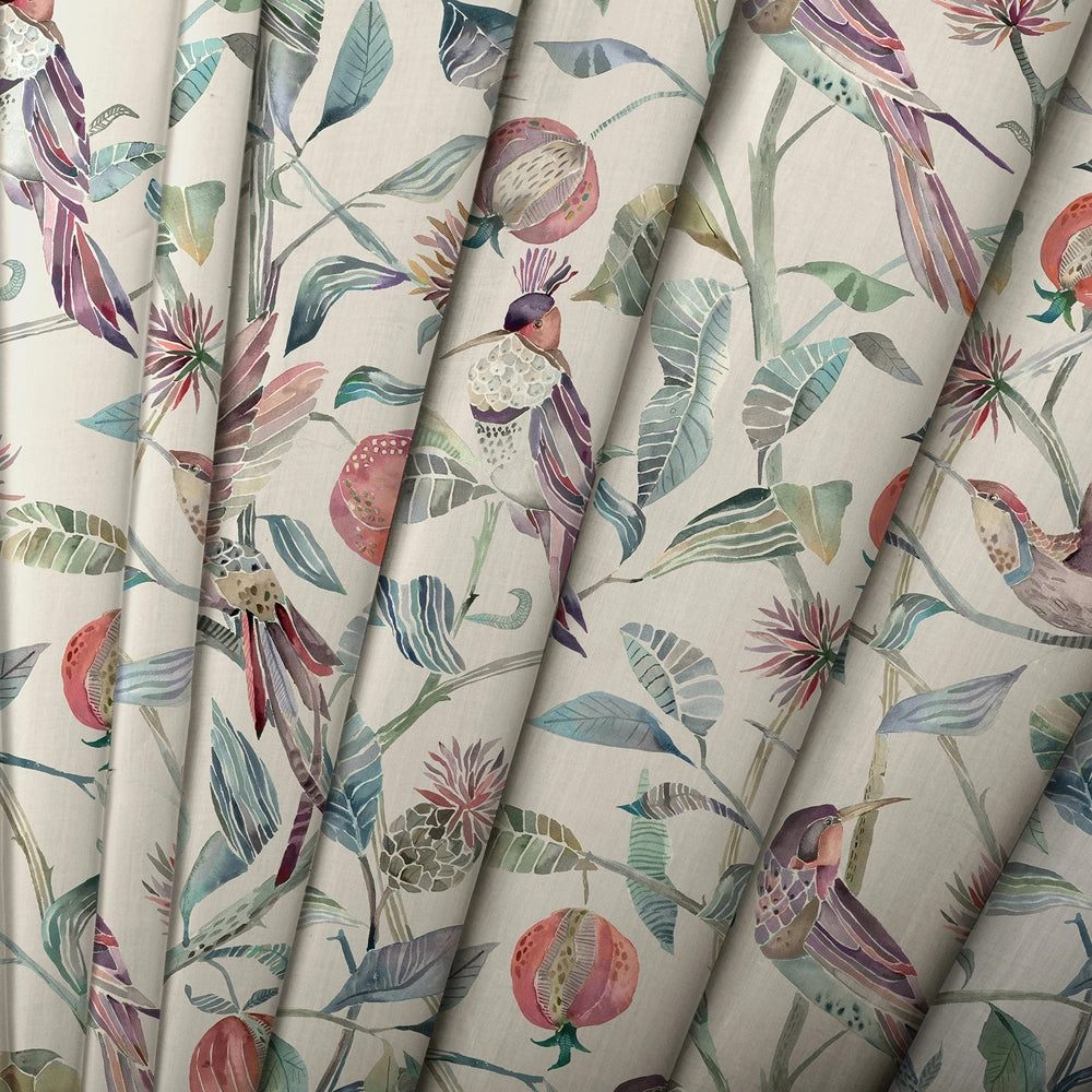 Colyford Printed Cotton Made to Measure Roman Blinds Loganberry/Natural