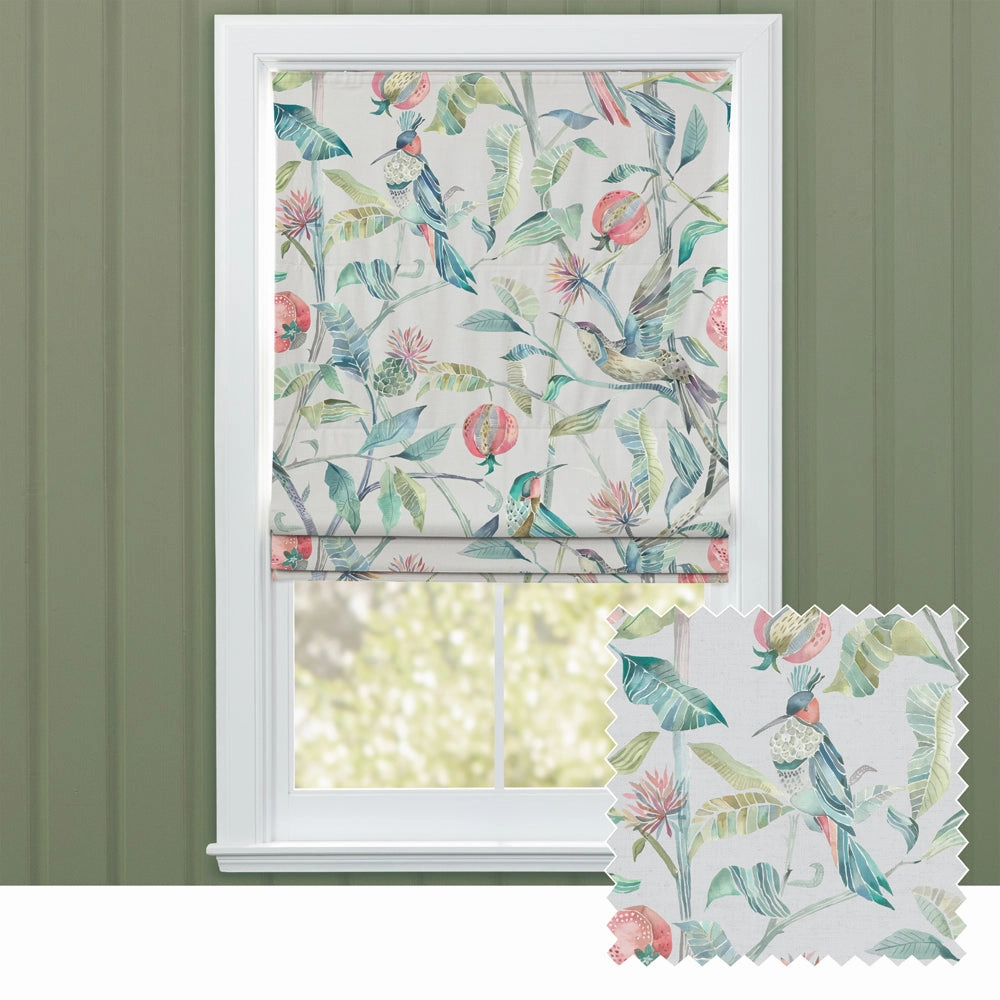 Colyford Printed Cotton Made to Measure Roman Blinds Silverbedding sets ,throw blankets 
