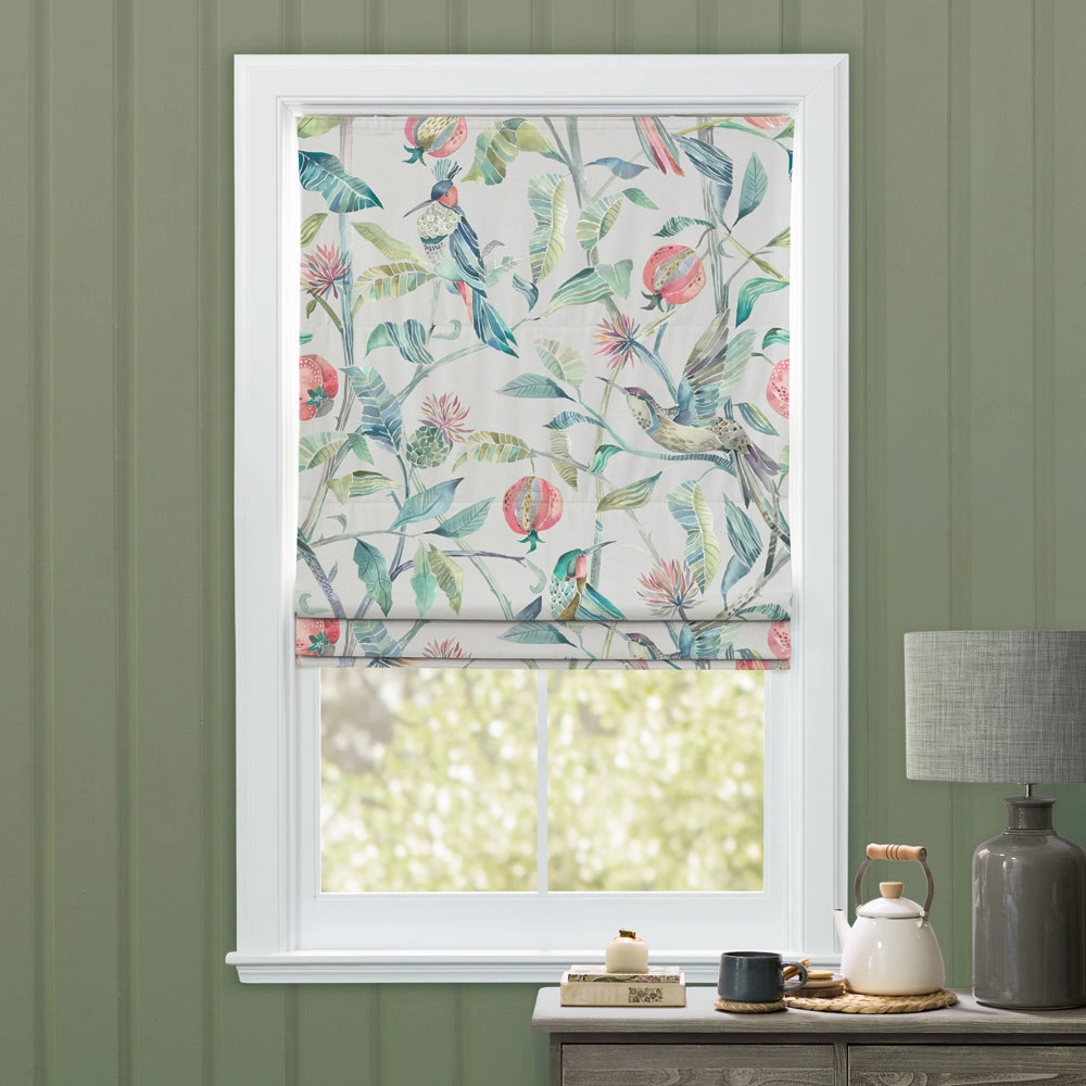 Colyford Printed Cotton Made to Measure Roman Blinds Silver