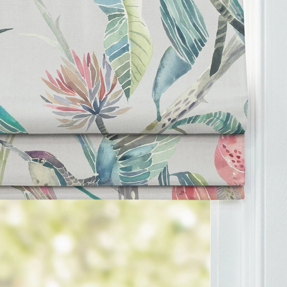 Colyford Printed Cotton Made to Measure Roman Blinds Silver