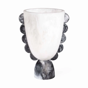 Como Black & White Scalloped Urnnordic minimalist vase