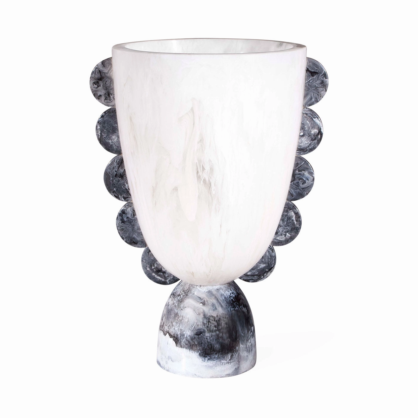 Como Black & White Scalloped Urn