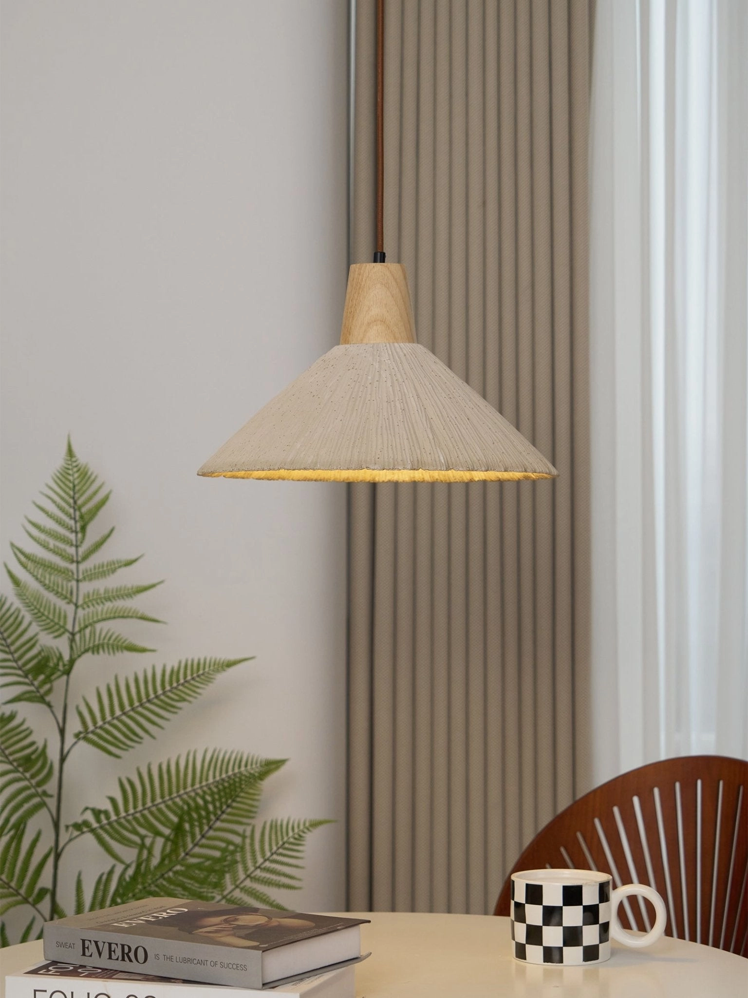 Concrete Pleated Pendant Lamp