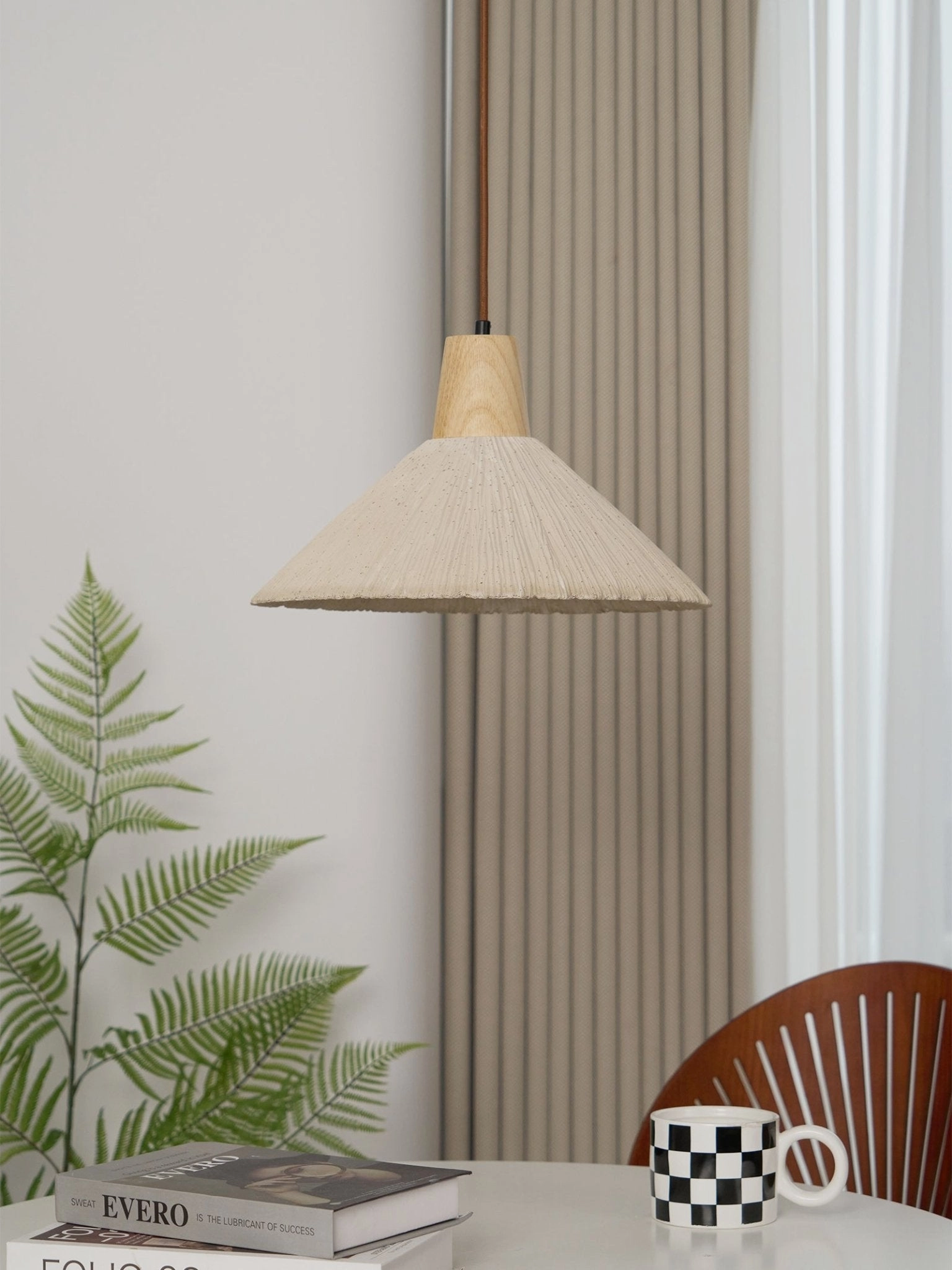 Concrete Pleated Pendant Lamp