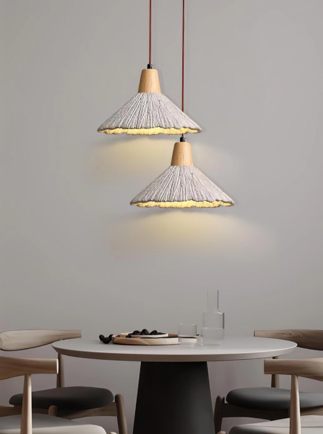Concrete Pleated Pendant Lamp