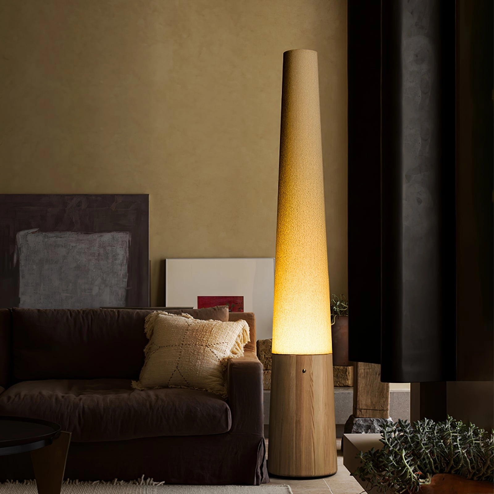 Cone Wooden Floor Lamp