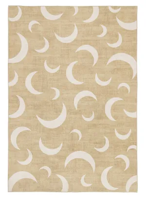 Copata Beige Cream Moon Washable Rugmodern color block patchwork rug