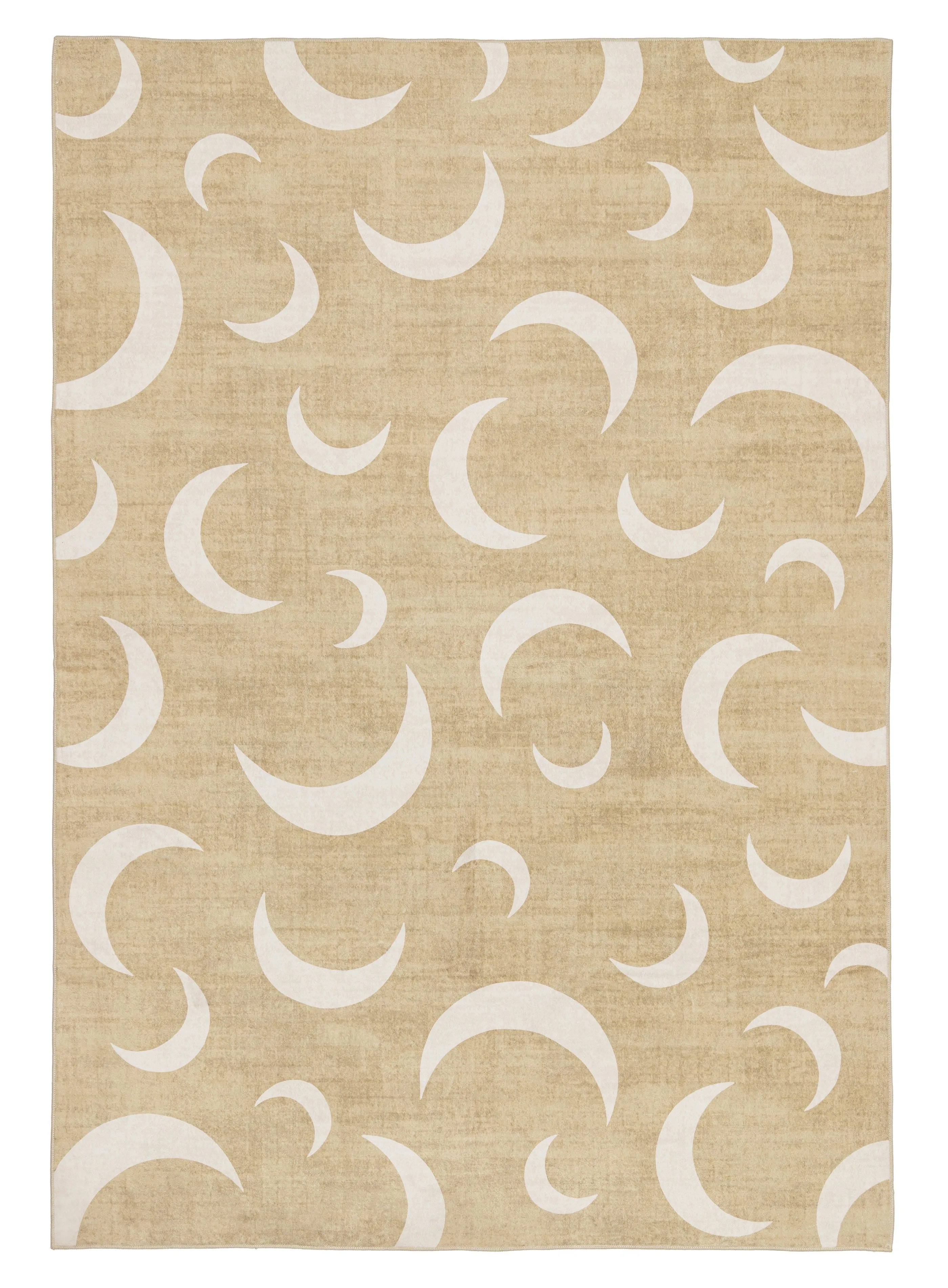 Copata Beige Cream Moon Washable Rugmodern color block patchwork rug