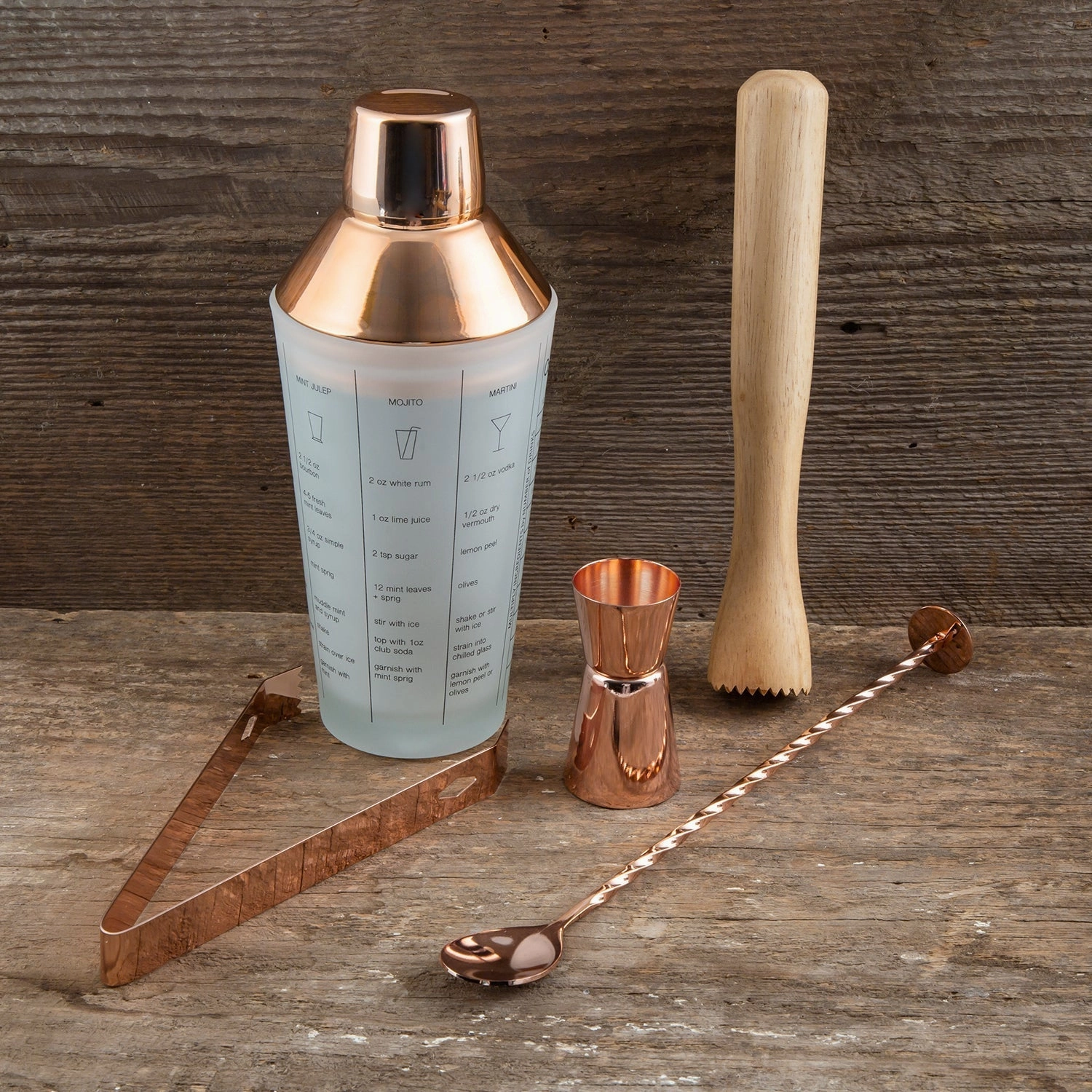 Copper Mixology Set 5 pc