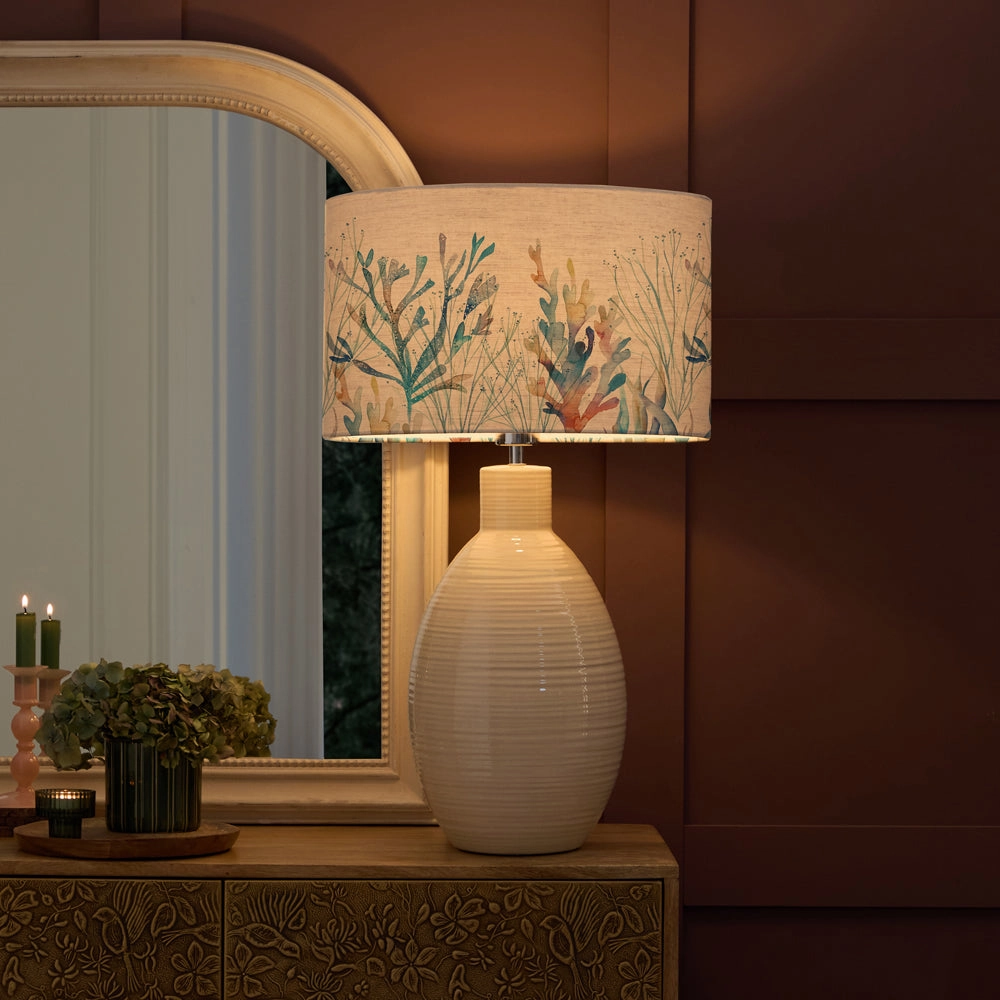 Coral Reef Eva & Epona Complete Table Lamp Cream/Cobalt