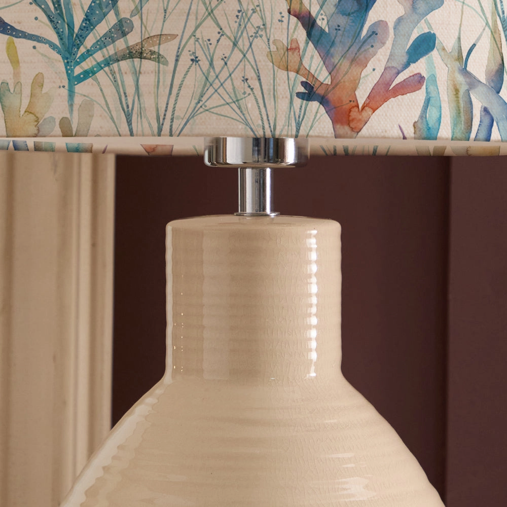 Coral Reef Eva & Epona Complete Table Lamp Cream/Cobalt