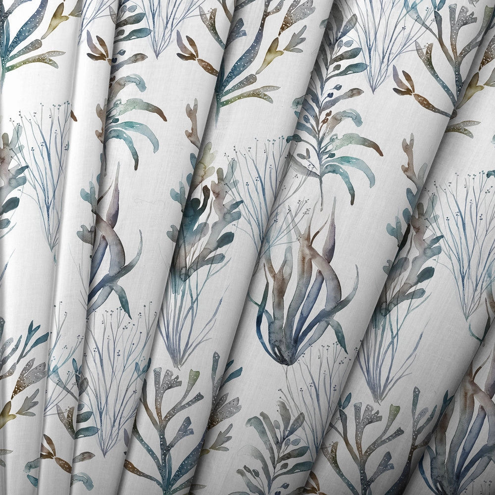 Coral Reef Printed Cotton Made to Measure Roman Blinds Slate