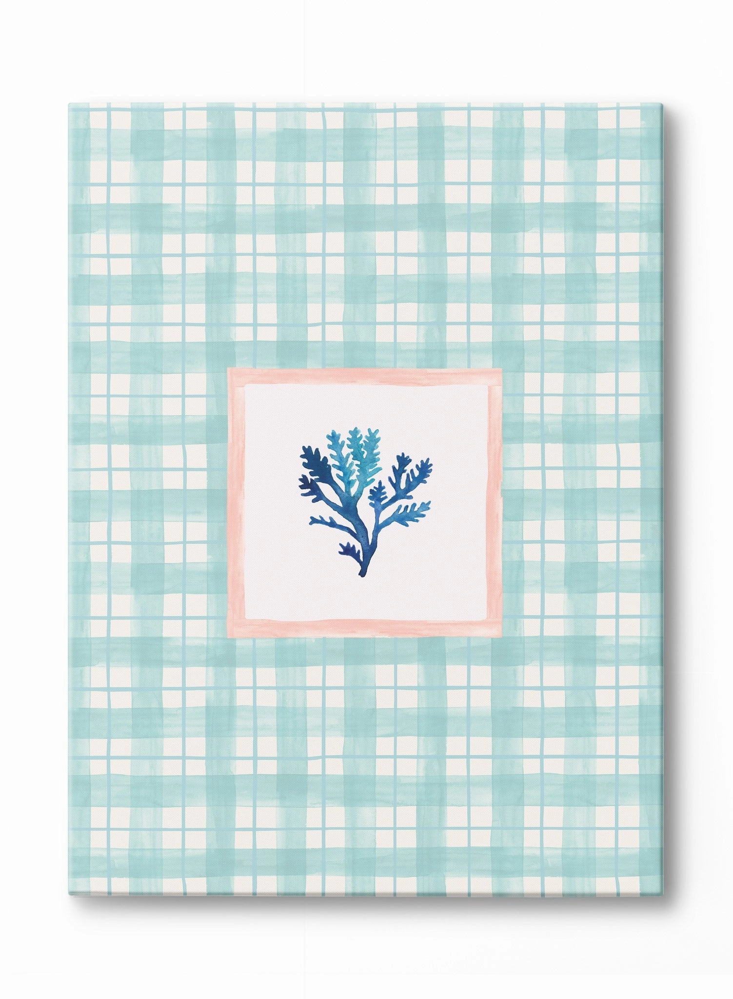 Corals and Plaid, Canvasindoor decorative canvas print