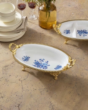 Country Blue Roses Serving Plattermodern kitchen decor ,kitchen dinner set ,dinnerware 